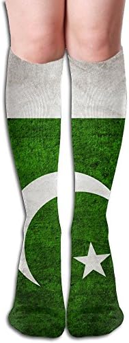 SHEERY Women's &amp; Teen Girl's Long Socks Pakistani Flag Tube Stockings Knee High Sock