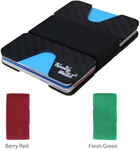Next Gen Ultra Slim Minimalist Mens Wallet, Money &amp; Card Holder (3 Bands (Silicone, Fresh Green &amp; Devil Red))