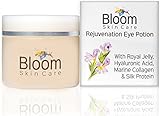 Bloom Skin Care Rejuvenating Eye Cream and Potion .5oz - Hyaluronic Acid and Royal Jelly to keep skin plump and hydrated - Anti Aging Wrinkle Moisturizer for Natural Firming Beauty for Women and Men