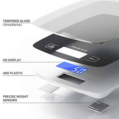 Geekclick Digital Food Kitchen Scale, 22lb Scale for Food Weight Grams