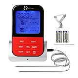 Wireless Remote Digital Food Meat Thermometer, Instant Read LCD Thermometer With Clock Timer And Dual Stainless Steel Food Grade Probe For Kitchen Smoker BBQ Grill Oven Accessory