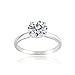 Bria Lou Platinum Flashed 925 Sterling Silver 100 Facets Cubic Zirconia Round-Cut Solitaire Ring, Sizes 6, 7, 8