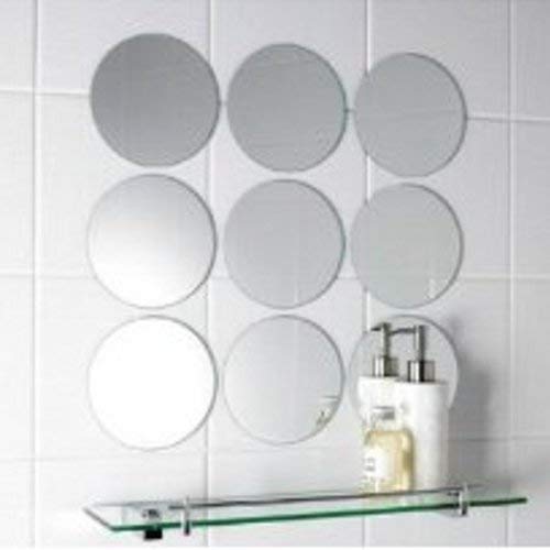 Pack of 10-7cm x 7cm Circle Mirror Tiles