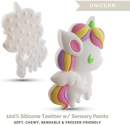 Lil' Teethers Baby Teething Toys. Bendable & Freezer friendly. Highly Recommended by Moms. 100% Silicone (similar to nipples & pacifiers), BPA & Phthalates Free, FDA Compliant. Unicorn