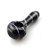 4.5 Inch Striped Big Glasswre with Great Air Flow Protable Thick and Durable Art Glass（Classical Striped Black)