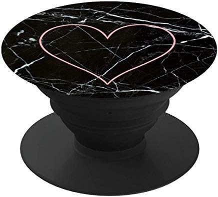 Collapsible Grip & and Tablets Stand - Black (Black Marble White Love)