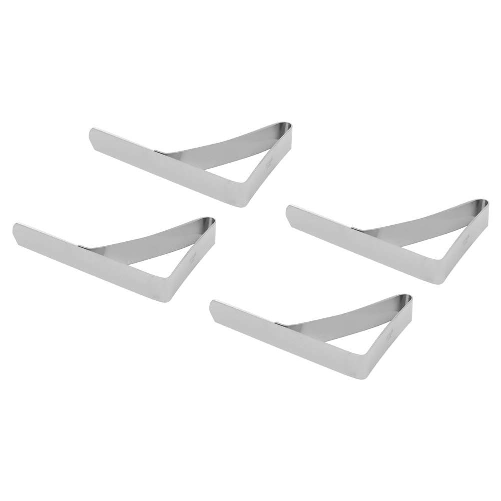 Wifehelper 4pcs Table Cloth Clips Large Cover Stainless Steel Anti Slip Tablecloth Holder Clamps for Families Parties Picnics 10.5 * 7cm