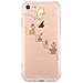 JAHOLAN iPhone 7 Case, iPhone 8 Case Amusing Whimsical Design Clear Bumper TPU Soft Case Rubber Silicone Cover for iPhone 7 iPhone 8 - Cat Watering Flowers