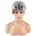 WeKen Women's Cosplay Wig Short Curly Synthetic Hair Silver Gray