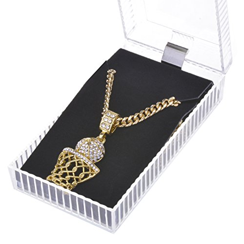 Metaltree98 14k Gold Plated Mini Basketball Rim Pendant 24" Cuban Link Chain CPB 1109 G