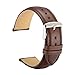 WOCCI 21mm Watch Band - Vintage Leather Watch Strap Dark Brown (Tone on Tone Stitching)