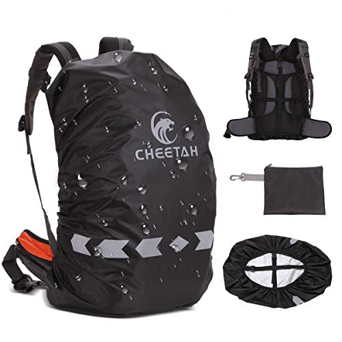 CHEETAH Outdoor 100% Waterproof Backpack Rain Covers (45L-80L) with Adjustable Anti-Slip Cross Buckle Strap and Reflective Strip, Durable Strengthened Layer for Hiking, Hunting, Biking,Cycling Black-M - Thumbnail 7