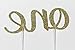 Handmade 1st Birthday Cake Topper Decoration - One - Double Sided Glitter Stock (Gold)