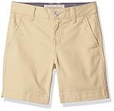 Calvin Klein Big Boys' Motion Stretch Twill Flat Front Short, Tan, 16