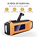 Emergency Radios, Esky Hand Crank Radio Weather Radios Solar Self Powered AM/FM/NOAA Radio with 2000mAh Rechargeable Battery, 3W Flashlight and Loudly Alarm (Orange)