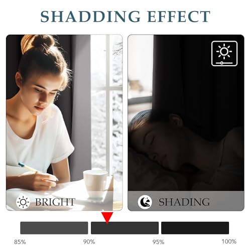 PONY DANCE 90% Blackout Curtains with Ruffle Tape for Rail, Set of 2, H 245 x W 140 cm, Thermal Curtain Against Heat, Bedroom Curtains and Curtains, Grey Opaque Curtains for Living Room