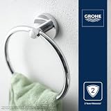 GROHE Essentials Towel Ring Silver 40365001 Chrome Finish view 2