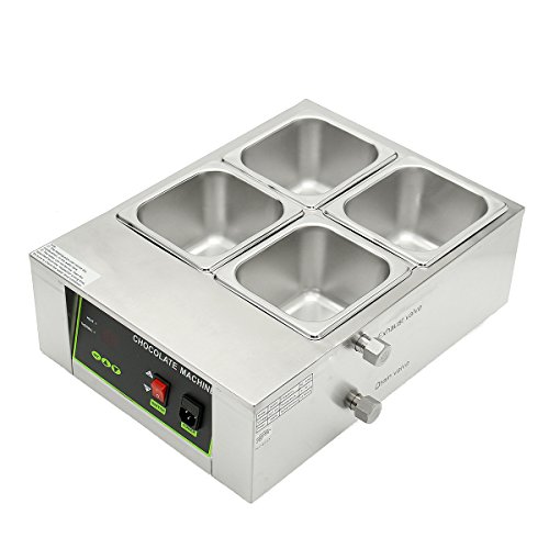 HITSAN 110V-240V 8kg Commercial Electric Chocolate Tempering Machine Melter Maker W/4 Chocolate Melting Pot One Piece