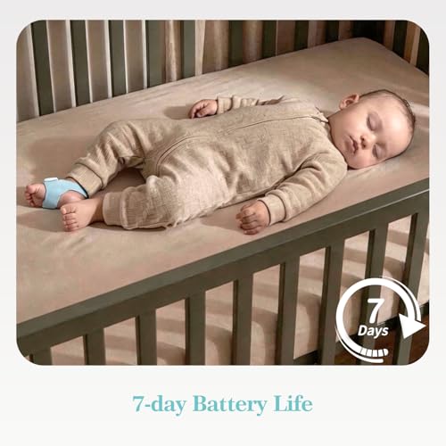 WUUK BABY Smart Sock with Base Station, Real-Time Heart Rate & Sleep Tracking, 7-Day Battery Life, 2.4/5 GHz Wi-Fi, No Monthly Fee, 3 Sizes Socks Included