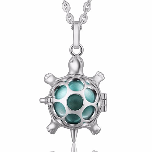 Eudora Harmony Bola Lucky Turtle Angel Caller Pendant 16mm Musical Prayer Bell 30 Inches Necklace