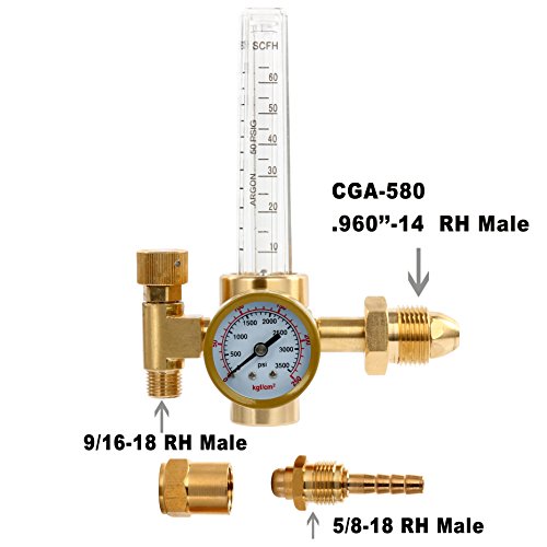 Argon CO2 Mig Tig Flow Meter (SCFH) Welding Weld Regulator Gauge