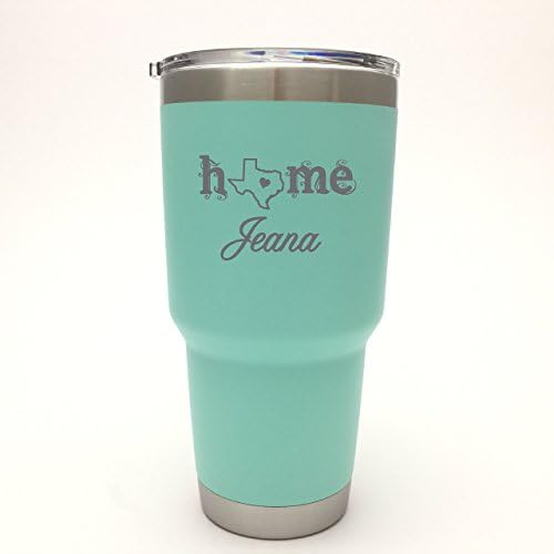 YETI Rambler Custom Engraved Texas Home Design w/Name Your Choice YETI Stainless Steel or NEW DuraCoat colors: Seafoam, Tahoe, Black, Olive - NOT A STICKER!!