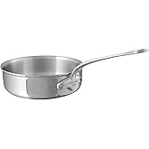 Mauviel M'Cook 5-Ply Polished Stainless Steel Saute Pan With Cast Stainless Steel Handle, 3.2-qt, Made In France