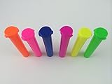 Set of (6) Neon Cute Containers Poppers Minis Medical Rx Prescription Vial Tube Doob Waterproof Odor Proof 3.75
