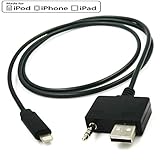 ELONN IPod IPhone Adapter for Hyundai/Kia, Music Interface AUX USB Charging Cable Cord with Apple Lightning Connector,for iPod iPhone X/8/8 Plus/7/7 Plus/6/6s Plus/5s/5c/5,3ft