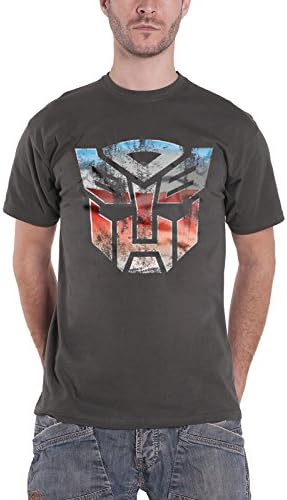 Transformers T Shirt Distressed Autobot Shield Official Mens Dark Grey