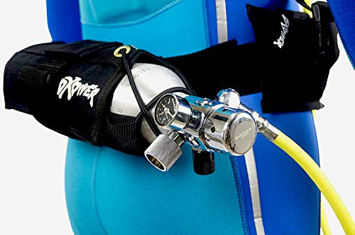 DXDiver Weigh Integrated Nylon Belt SPG Gauge Regulator Fill Adapter Pony Setup Spare Air Scuba Dive Egressor Rapid Entry Rescue Clean Boat Propeller Lobstering (13 cu ft, Button Gauge)