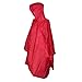totes ISOTONER Unisex Hooded Pullover Rain Poncho with Side Snaps, Red, One Size