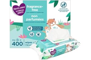 Parent's~Choice Fragrance-Free Wipes, Hypoallergenic, Unscented, Alcohol-Free Pouch, 400 Count