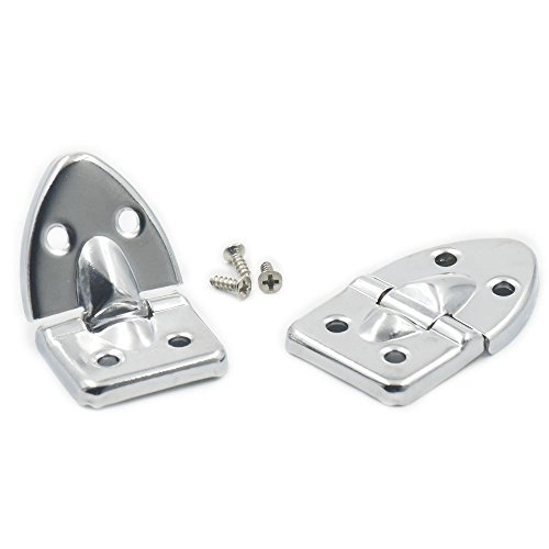 Fujiyuan 10 pcs 53mm x 29mm Cabinet Teardrop Hinge Decorative Screws Hardware Small Wood Case Box Door