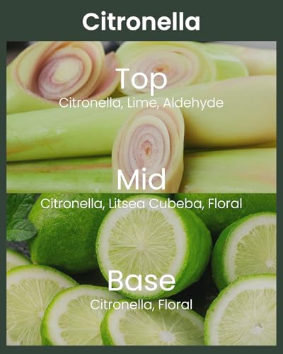 M&SENSE Citronella Candles Outdoor, 120 Hours Burn Natural Citronella Oil Soy Candle for Patio Camping, 19.4oz Large Long Lasting Lemongrass Summer Candles for Indoor Home Scented