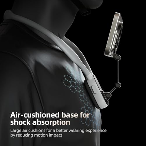 TELESIN Magnetic Selfie Neck Phone Holder, POV/VLOG Magnetic Mobile Phone Necklace for Magsafe Neck Phone Holder for iPhone 17 16 15 14 13 PRO 12 Max Android (Gray)