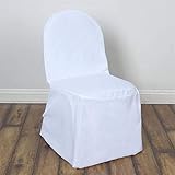 Efavormart 50pcs Round Top White Polyester Banquet Chair Covers Linen Dinning Chair slipcover for Wedding Party Event Catering