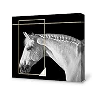 signwin-Canvas Wall Art-Black and White Horse-Canvas Prints Home Artwork Decoration for Living Room,Bedroom - 12x12 inches