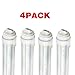 F72T12/cw/ho LED Replacement 6ft,4-Pack,R17D Base,5500K White 4000LM,120V-277V Input