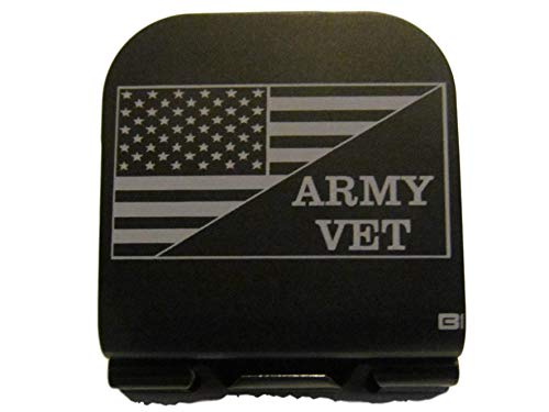 Thunderbolt Gunworks American Flag US Army Vet Laser Etched Hat Clip Black