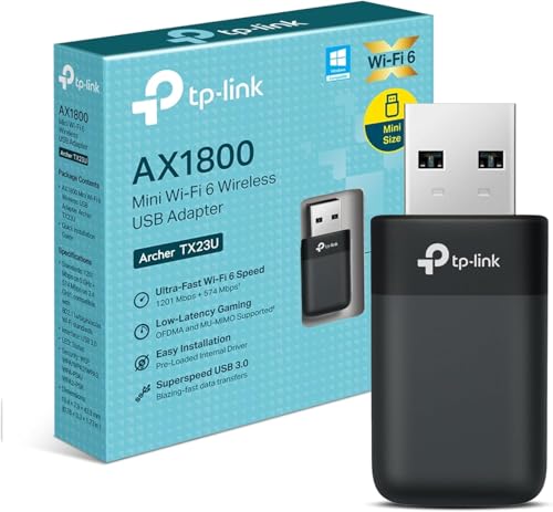 TP-Link Archer TX23U Nano WLAN Stick for PC, Wi-Fi 6 AX1800 Dual Band WLAN Adapter, Nano Size, WPA3, MU-MIMO, Only Compatible with Windows 11/10