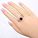 Psiroy 925 Sterling Silver Radiant Shaped Created Black Spinel Filled Promise Ring