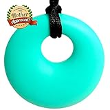 Mother-Approved Baby Silicone Donut Teething Necklace, Turquoise