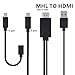 Kingm mhl to hdmi Adapter for Android Devices Micro USB to HDMI Adapter Converter Cable 1080P HDTV for Samsung Galaxy S2 S3 S4 Note 2 3 4 Galaxy Tab 3 8.0, Tab 3 10.1 Android Devices (5Pin + 11Pin)