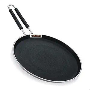 Iron Tawa Induction Base Heavy Wider 10 Inch for Roti Paratha Chapati Phulka Omelette with Stainless Steel Handle Color (Black) ||PS1721
