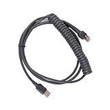 PARTSHE LS2208 USB Cable, USB Cable for Motorola Symbol LS2208AP LS1203 LS4208 LS4278, 9FT Coiled USB Type A to RJ48 Spiral Extension Cable CBA-U12-C09ZAR