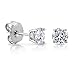 Sterling Silver 925 Front Back 2 in 1 Cubic Zirconia AAA Quality Stud and Ear Jacket Cuff Earrings Set