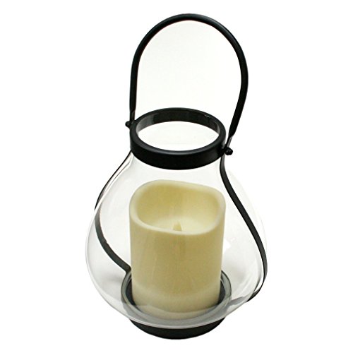 Gerson Everlasting Glow 38538 Battery Operated Metal and Glass School House Lantern with 4.5