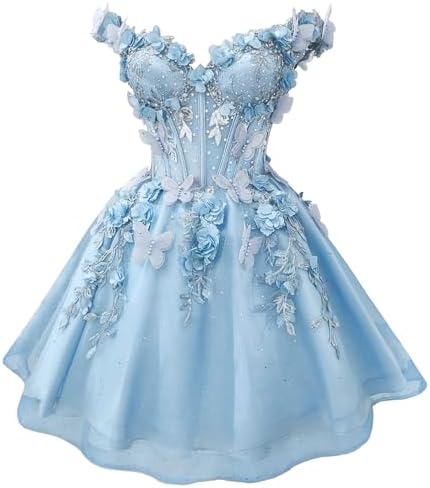 angela women's off the shoulder organza short homecoming dresses ANGELA Women's Off The Shoulder Organza Short Homecoming Dresses