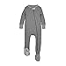 Soft Organic GOTS Certified Stripe Zip Front Non-Slip Footed Sleeper Pajamas